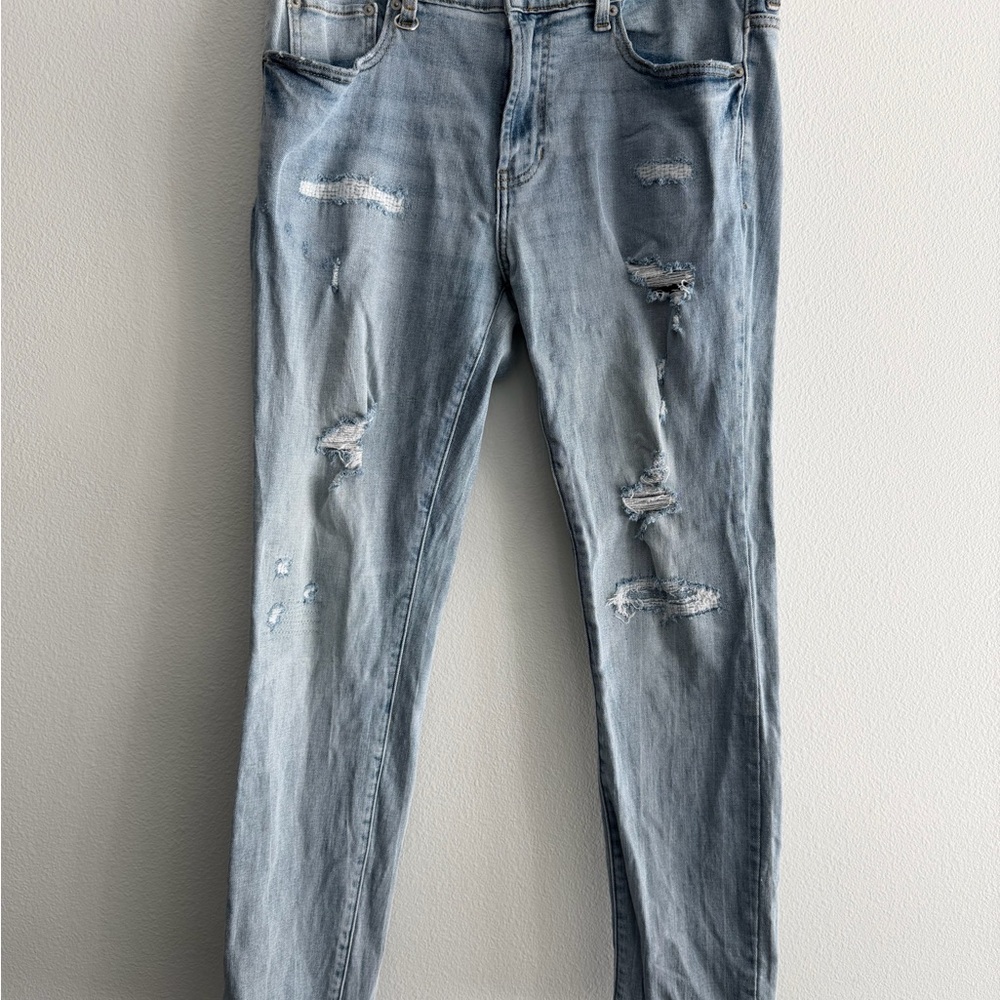 PacSun Women’s Light Blue Distressed Skinny Jeans Size 32x30